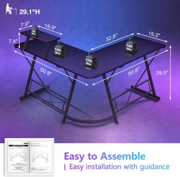 L-shaped metal work desk - 图片 6
