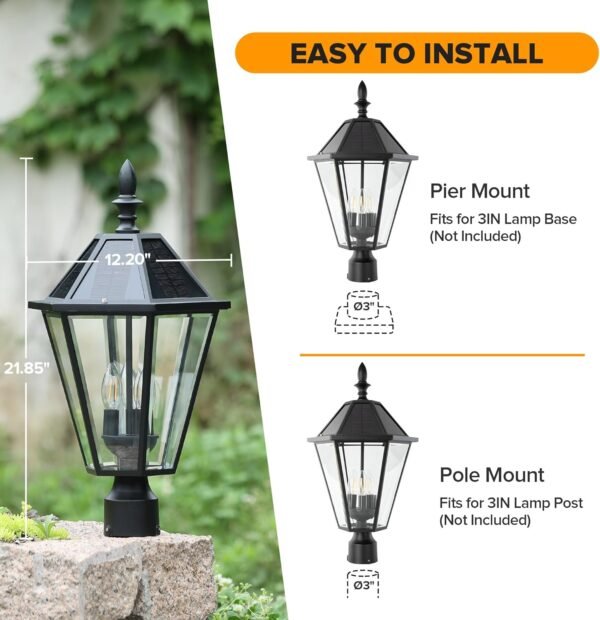 Solar lawn lamp post - 图片 5